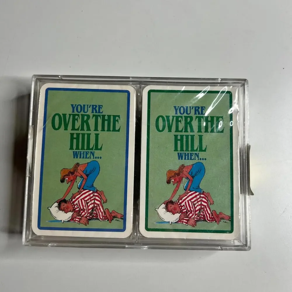 Vintage “You’re Over The Hill When…” Funny Playing Cards Double Deck Made in Bel